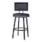 Armen Living Balboa 26" Counter Height Swivel Vintage Black Faux Leather and Metal Bar Stool LCBBBABLVB26 - alternate 3